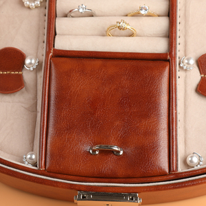 Travel Jewelry Case Leather Jewelry <b>Box</b> Holder Storage Packaging Jewelry <b>Box</b> for Rings <b>Earring</b> for Women - Product Image 2