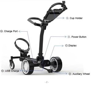 HKBG Intelligent Auto-Follow Aluminum 3-Wheel Electric <b>Golf</b> Cart with Lithium Battery for <b>Golf</b> Courses up to 36 Holes - Product Image 4