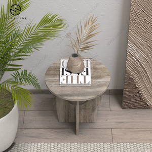 Modern Minimalist Round Marble Top Pedestal End <b>Table</b> for Living Room & <b>Office</b> Furniture RicoGlobal TA-2039A-SITR - Product Image 6