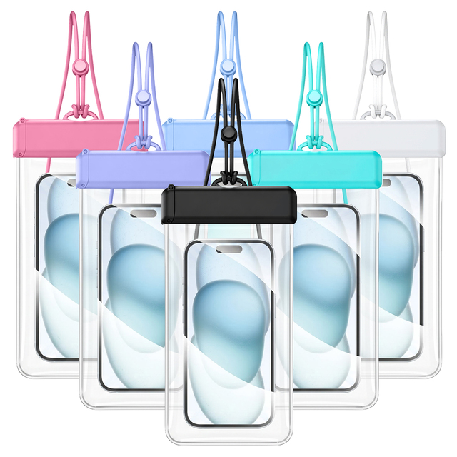Professional Travel Essential Waterproof Phone Pouch IPX8 30m Floating Adjustable Skin-Friendly Lanyard Crystal Clear