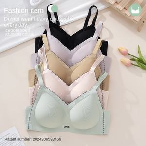 Women's Seamless Wireless Push-Up Anti-SAG Sports <strong>Bra</strong> Comfortable Shockproof Fixed Cup Underwear Adjustable Thin Jelly One-Piece - Product Image 5