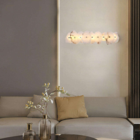 Lampe murale LED en pierre d'albâtre naturelle de luxe, décoration moderne nordique pour la maison, hôtel, chambre à coucher, salon