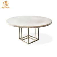 Table à manger ronde en marbre de luxe, vente en gros d'usine, pas cher, meubles d'intérieur, ensemble de salle à manger