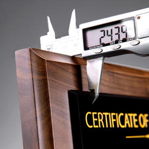 Commercio all'ingrosso di legno placca in bianco su misura in metallo placca adesivo rotondo in bianco targa di legno - Product Image 6