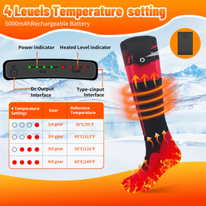 Calcetines Térmicos de Invierno con Control por Aplicación, Calcetines Térmicos para Caza, para Hombre y Mujer, 5000 mAh, Lavables - Product Image 2