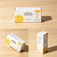 Boîte d'emballage de boissons auto-élevable en carton ivoire personnalisée pour fruits lyophilisés, thé, café instantané, jus de citron