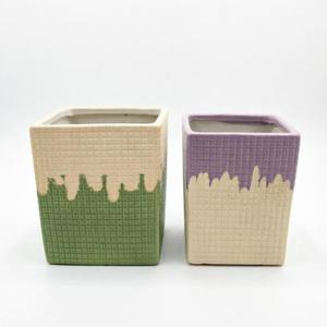 Pot de fleurs carré en céramique, vente chaude 2026, directement de l'usine, pour la décoration intérieure et extérieure, <span class=keywords><strong>jardin</strong></span>, balcon, <span class=keywords><strong>salon</strong></span> - Product Image 1