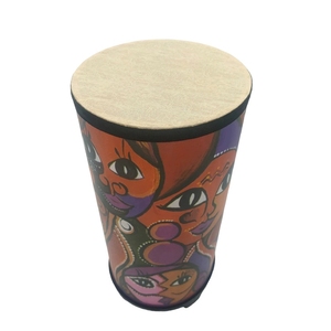 Wholesale African Cartoon Face Printed Kids Cylinder <b>Drum</b> Standing Hand <b>Drum</b> Orff Percussion Instrument - Product Image 1