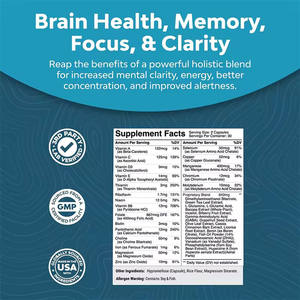 Nueva llegada Nootropics <span class=keywords><strong>Brain</strong></span> Support Suplemento Mental Focus Nootropic Memory Suplemento para la salud y el rendimiento del cerebro - Product Image 4