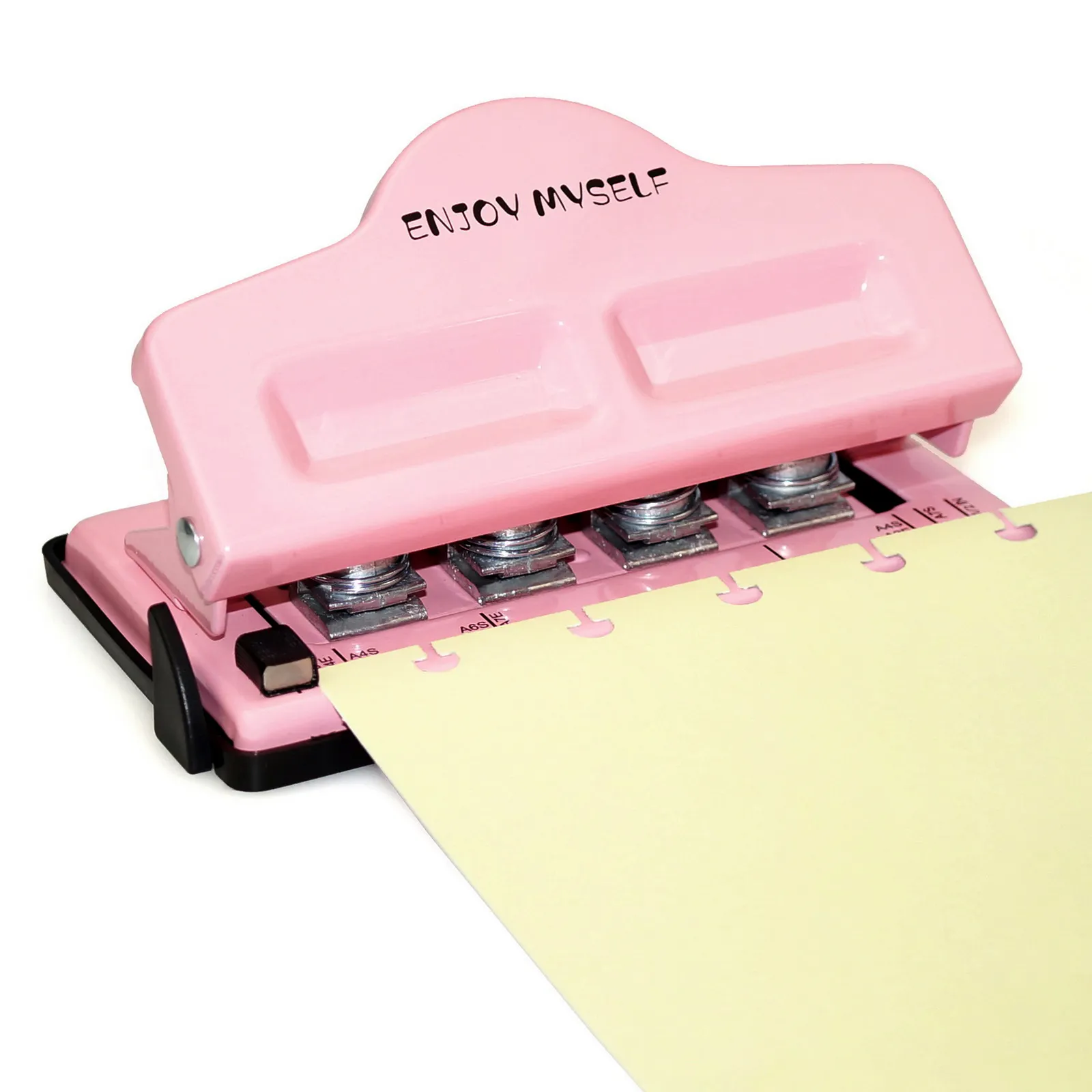 Perforadora de agujeros de oficina personalizada, perforadora manual de papel de metal para notebook, suministros de fabricante