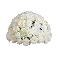 Grandes boules de roses artificielles blanches crémeuses Centre de table de mariage Décoration Fausses fleurs