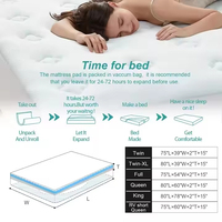 Matelas pliable 3D à pression d'air, surmatelas en mousse de gel de bambou personnalisé, hypoallergénique, coussin doux avec poches profondes pour lits d'hôpital
