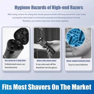 For Rotary Shaver Cleaner Rinse Stand Cup Compatible All Shaver <b>Heads</b> Face Shaver Pro Electric Bald <b>Head</b> Wet Dry <b>Razor</b> - Product Image 2