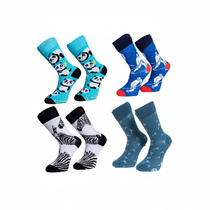 ชุดถุงเท้า unisex ลายหมีแพนด้า4ชิ้นฮอกกี้ม้าลายลวดลายธรรมชาติ - Product Image 2