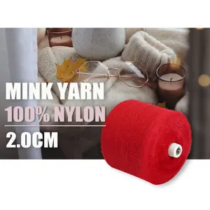 Grosir berbagai warna benang Mohair Fancy wol lembut benang disikat nilon rambut panjang bulu 2cm untuk merajut Crochet