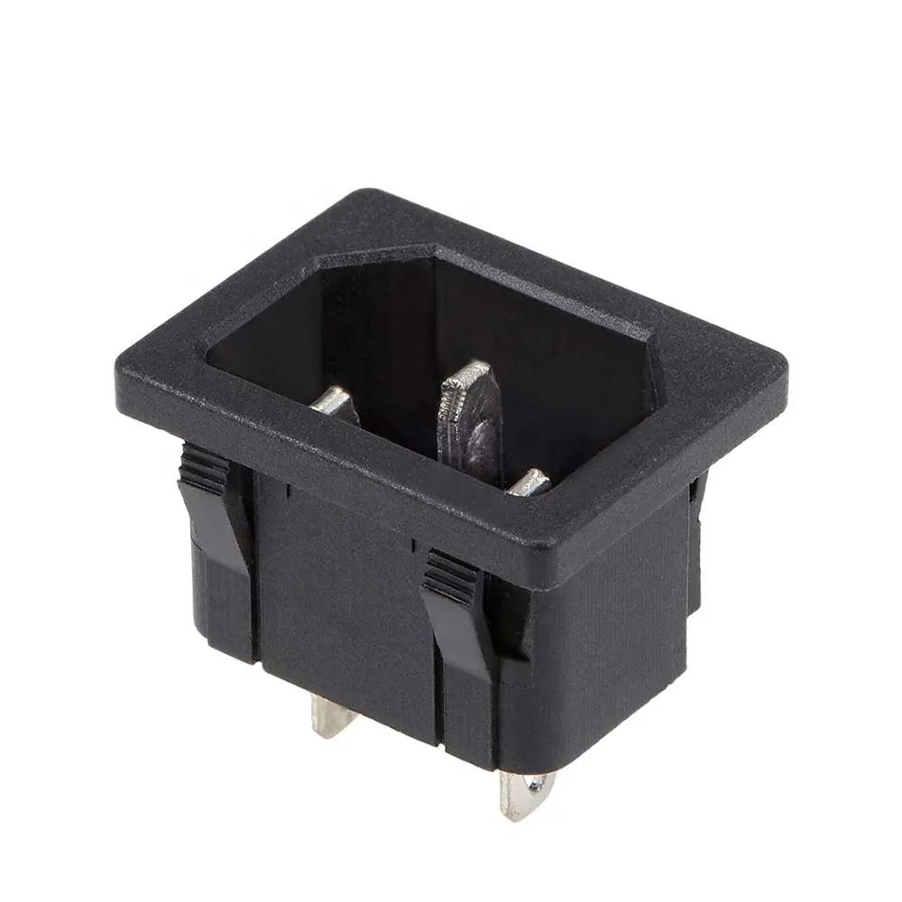 Panel Mount Plug Adapter 10A C14 3P IEC Inlet Module Power Connector Socket