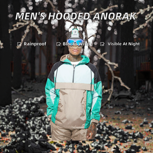 Chaqueta Anorak con Capucha de Lona, Cortavientos, Ligera, Reflectante, Impermeable, para Hombre, Deportiva, Casual, de Primavera - Product Image 2