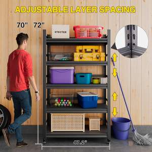 4-<span class=keywords><strong>Shelf</strong></span> <span class=keywords><strong>Light</strong></span> <span class=keywords><strong>Duty</strong></span> <span class=keywords><strong>Boltless</strong></span> 5 home steel 5 layers <span class=keywords><strong>boltless</strong></span> garage storage rack racks - Product Image 3