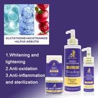 Sérum Éclaircissant Rapide pour le Visage Haute Qualité, Crème Facial Marque Privée Triple Glutathion Plus, Améliore les Rides, Ensemble Éclaircissant