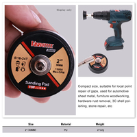 Support de ponçage VIBRATITE 2 pouces, filetage 5/16-24T, crochet et boucle de 16 mm d'épaisseur, pour polissage