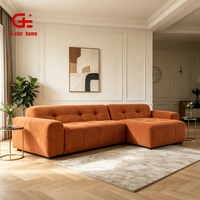 Canapé d'angle en tissu 3 places au design moderne, style luxe léger, pour appartement, hôtel, salon ou salle de séjour