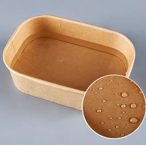 Baoren Envío Inmediato: Tazón Rectangular de Papel Kraft Ecológico, Antiderrames y Engrosado de 500ML/1000ML para Comida Rápida y Galletas - Product Image 4