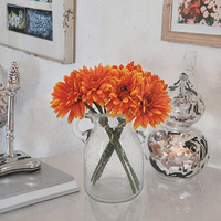 SPR Factory Supply Gerbera artificielle en soie orange, grandes fleurs pour fêtes et arrangements floraux DIY