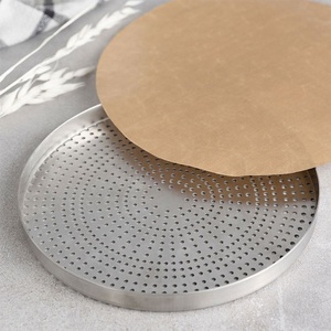 Plateau en acier inoxydable avec design perforé, plateau rond 430, plateau <span class=keywords><strong>à</strong></span> gâteau - Product Image 4