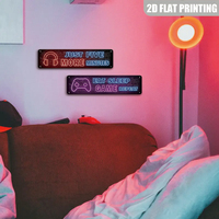 Letrero Metálico Estilo Neón para Gamers, con Diseño de Control de Videojuegos y Auriculares, Decoración de Pared para Sala de Juegos, Dormitorio, Hogar