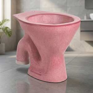 Inodoro de Cerámica Rústico Vitrosa Rojo de Una Pieza con Doble Descarga y Sifón, Montado en el Suelo con Trampa P/S - Product Image 1