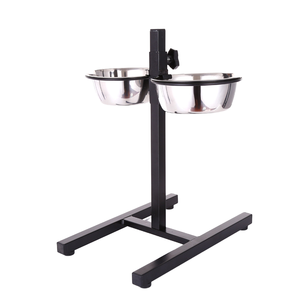 Comedero Doble para Perros y Gatos con Marco de Hierro Elevado Extraíble, Comedero de Acero Inoxidable Ajustable, Venta al por Mayor - Product Image 2