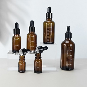 Flacons compte-gouttes de 5 ml à 100 ml avec échelle graduée, flacons compte-gouttes en verre ambré pour réactifs et gouttes oculaires, flacons pipettes pour liquides d'aromathérapie, flacons rechargeables pour voyage - Product Image 1