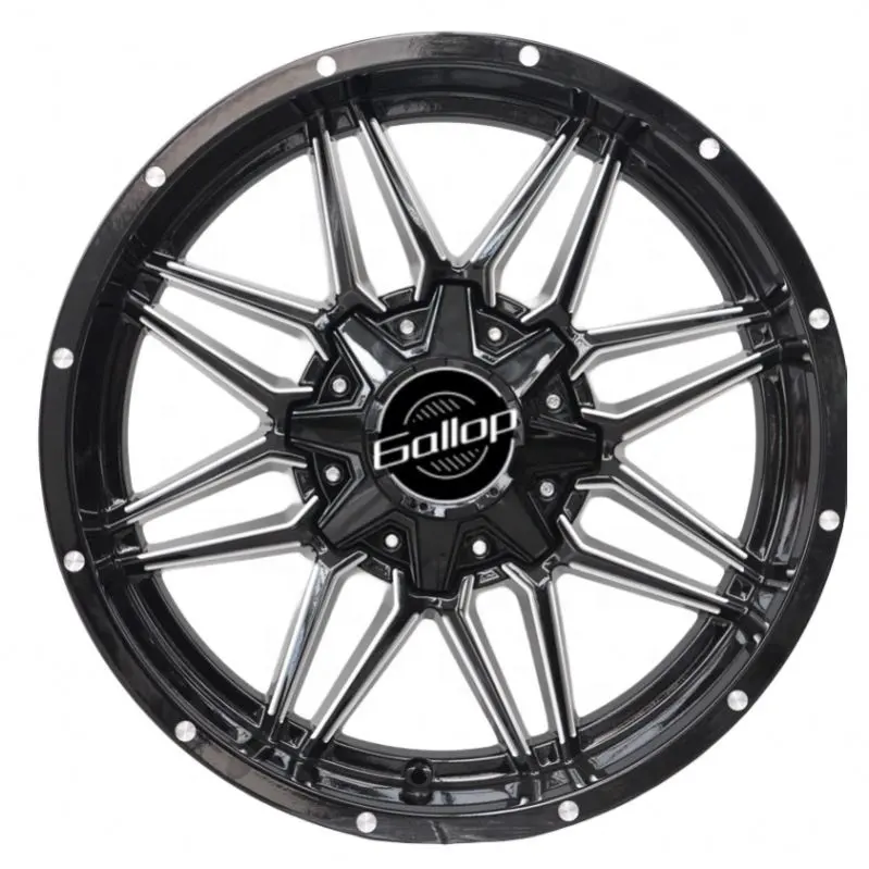 Galop ET-12 ~-44 Jantes de voiture tout-terrain noir mat 20 pouces High Performance New Design Alloy Spokes 17*9.0 PCD5 * 127 ~ 150