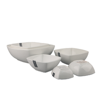 Bol à riz carré en céramique porcelaine super blanche bol à soupe et pop-corn avec assiette caractéristique plat