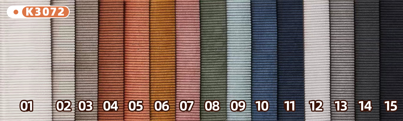 Options de couleurs de tissu disponibles pour votre sélection