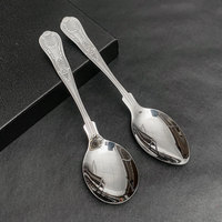 Vente en gros de couverts en argenterie royale baroque de luxe antique en acier inoxydable 18/10 avec relief rétro couverts pour hôtel de mariage