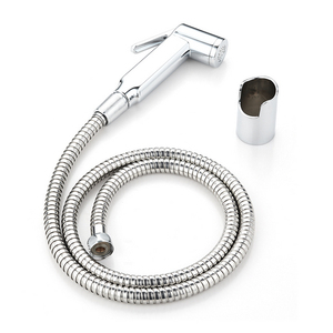 Kit de ducha con manguera y soporte de pared, cromado, 24 cm de longitud, para conjuntos de accesorios de baño - Product Image 1