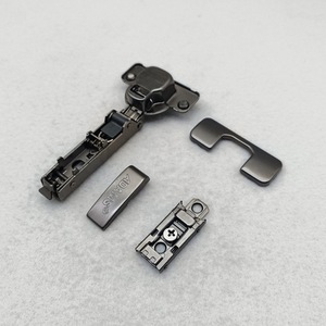 บานพับเฟอร์นิเจอร์แบบฝังเต็มรูปแบบ Adams Gunmetal Black 3D Hinge ขนาด 16-28 มม. ปิดแบบนุ่มนวล สำหรับตู้เสื้อผ้า - Product Image 1