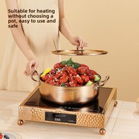 Chauffe-Plat Électrique Commercial de Luxe en Acier Inoxydable Or Rose, Station de Maintien au Chaud Écologique à Infrarouge pour Buffet