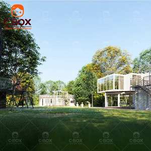 Cbox Villa de restaurant mobile de luxe préfabriquée en conteneur modulaire pour l'extérieur, personnalisée, 20 pieds, à deux étages, en kit - Product Image 4