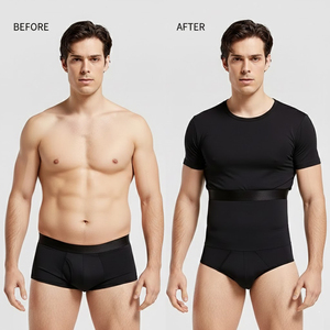 Hygieia Short de compression pour <span class=keywords><strong>homme</strong></span> à baleines en acier, taille haute, effet ventre plat, sculptant abdominal, performance - Product Image 4