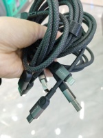 Câble USB vers Micro à charge rapide, cordon en nylon coudé à 360 degrés, fonction 3A pour téléphone portable, appareil photo, ordinateur, batterie externe