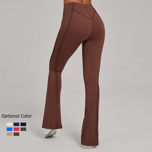 Pantaloni <span class=keywords><strong>da</strong></span> Yoga a Vita Alta in Pile per Donna, Controllo Pancia, Gamba Larga, Pantaloni Sportivi a Zampa, <span class=keywords><strong>Leggings</strong></span> per Allenamento, Corsa e <span class=keywords><strong>Palestra</strong></span> - Product Image 3