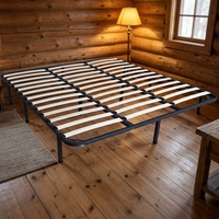 Cadre de lit de rangement moderne et écologique en bois de bouleau, avec vérins à gaz, sommier à lattes en bois, taille personnalisable, base de lit ottoman durable et facile à assembler