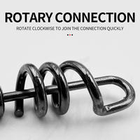 Konektor Putar Pancing Lepas Cepat Bahan Stainless Steel untuk Air Asin dan Air Tawar, Putar Sekrup Gabus Hitam dengan Pengunci Snap