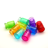 Flacon en verre de couleur personnalisée, flacons en verre de différentes couleurs, flacons de 13 mm et 20 mm avec bouchon en silicone et couvercle à clapet pour médicaments ou soins de la peau