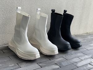 Botas de Plataforma con Tacón Alto, de Piel Nappa Negra de Alta Calidad, con Suela Gruesa, para Mujer y Hombre, Disponibles en Stock - Product Image 4