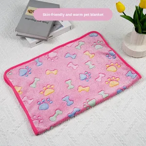 Haustier-Ganzjahresdecke aus warmem Coral-Fleece, nicht wasserdicht, einseitig bedruckt, für Katzen und Hunde, Haustierbedarf, Matte - Product Image 5