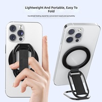 Support de téléphone portable magnétique en alliage d'aluminium argenté, réglable en hauteur, rotatif, anti-corrosion, portable, pour bureau et tableau de bord de voiture