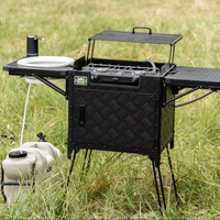 Réchaud de camping pliable compact en aluminium OEM d'usine avec pompe à eau et tiroir de rangement certifié CE